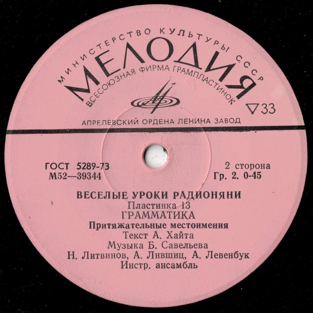 Весёлые уроки Радионяни. Пластинка 13