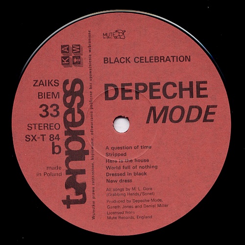 Depeche Mode -  "Black celebration" [По заказу польской фирмы TONPRESS]
