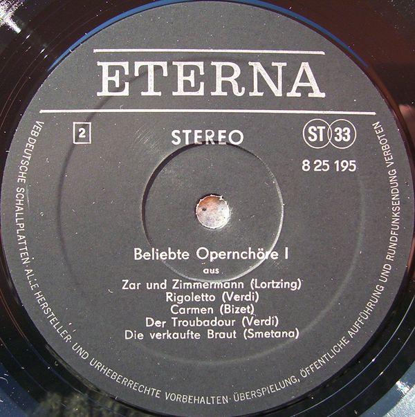 Beliebte Opernchöre I [по заказу немецкой фирмы ETERNA, 8 25 195]