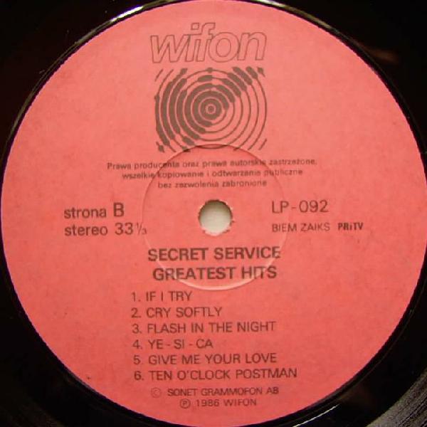 Secret Service - Greatest Hits [по заказу польской фирмы WIFON, LP 092]