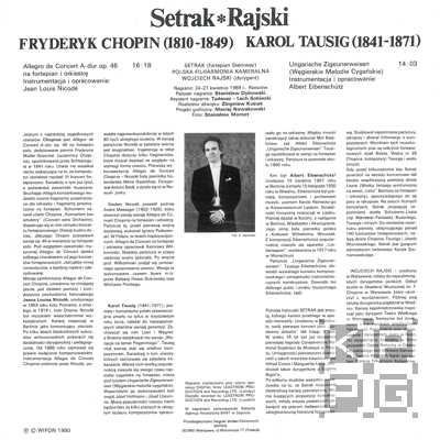 Setrak / Chopin, Tausig [по заказу польской фирмы WIFON, LP 155]