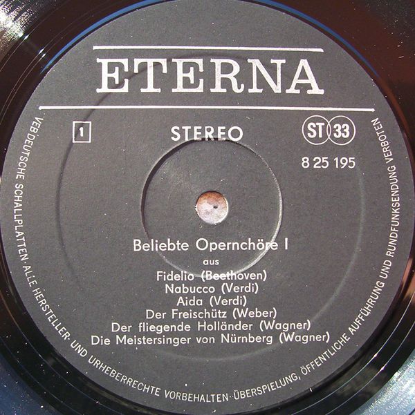 Beliebte Opernchöre I [по заказу немецкой фирмы ETERNA, 8 25 195]