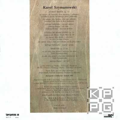 Karol Szymanowski - Stabat mater  [по заказу польской фирмы TONPRESS]
