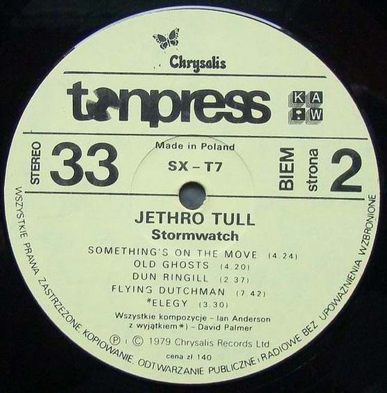 Jethro Tull - Stormwatch  [по заказу польской фирмы TONPRESS, SX-T7]