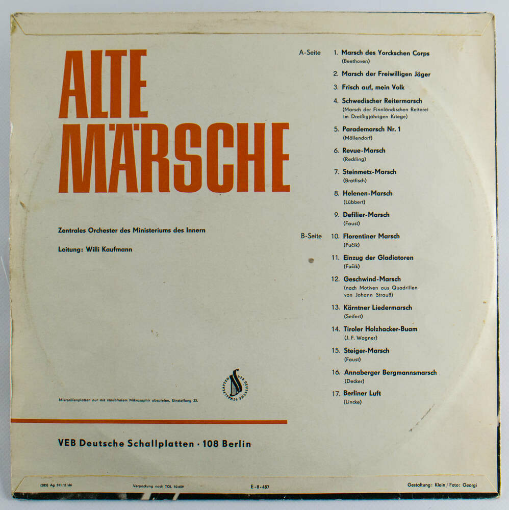 Alte Märsche [по заказу немецкой фирмы ETERNA 8 10 010]