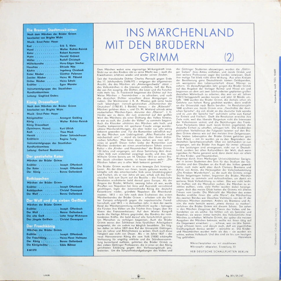 Ins Märchenland mit den Brüdern Grimm 2 [по заказу немецкой фирмы LITERA 8 60 072]