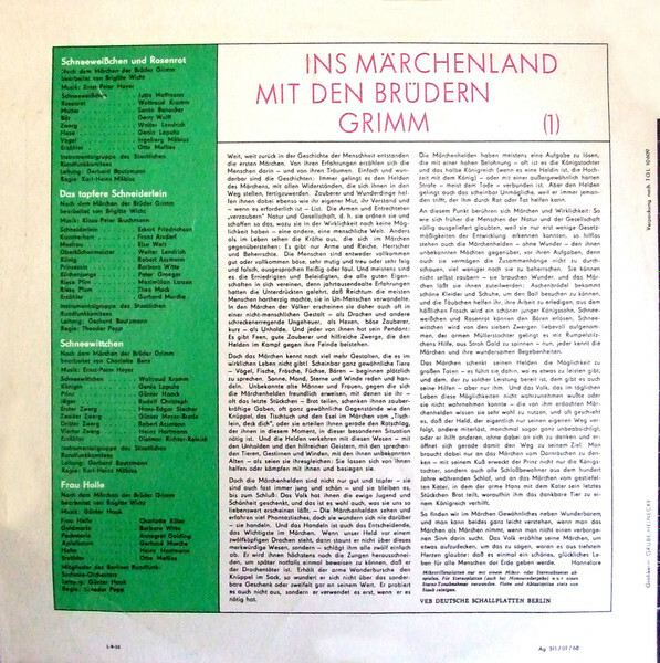 Ins Märchenland mit den Brüdern Grimm 1 [по заказу немецкой фирмы LITERA 8 60 071]
