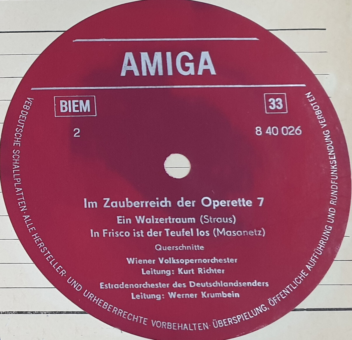 Im Zauberreich der Operette 7 [по заказу немецкой фирмы AMIGA 8 40 026]