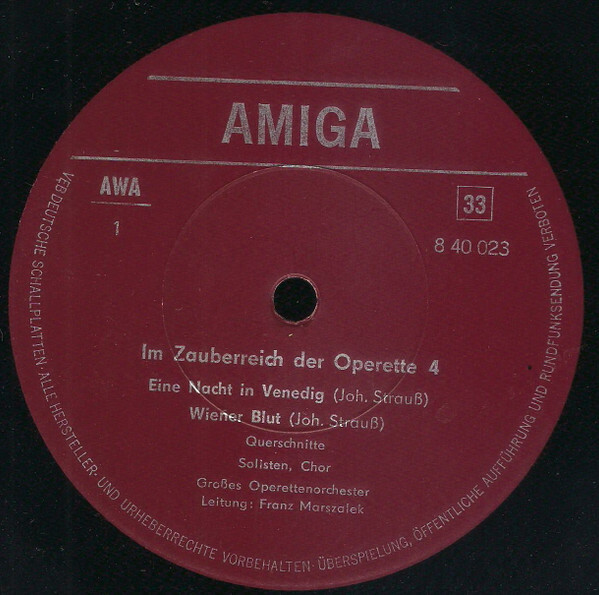 Im Zauberreich der Operette 4 [по заказу немецкой фирмы AMIGA 8 40 023]