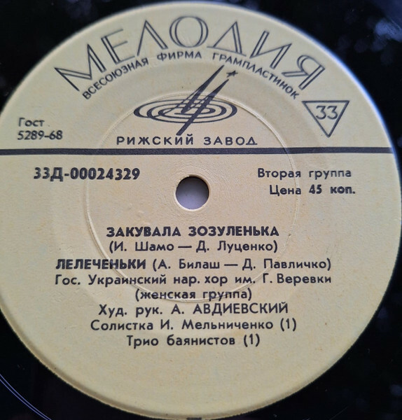 ГОСУДАРСТВЕННЫЙ УКРАИНСКИЙ НАРОДНЫЙ ХОР им. Г. ВЕРЕВКИ, художественный руководитель А. Авдиевский