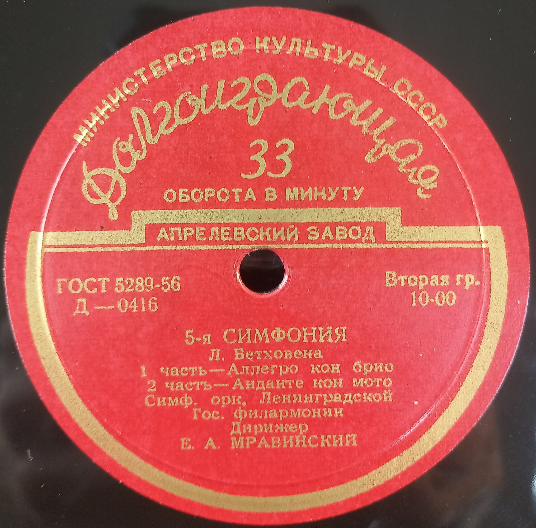 Л. БЕТХОВЕН (1770–1827): Симфония № 5 до минор, соч. 67 (Е. Мравинский)