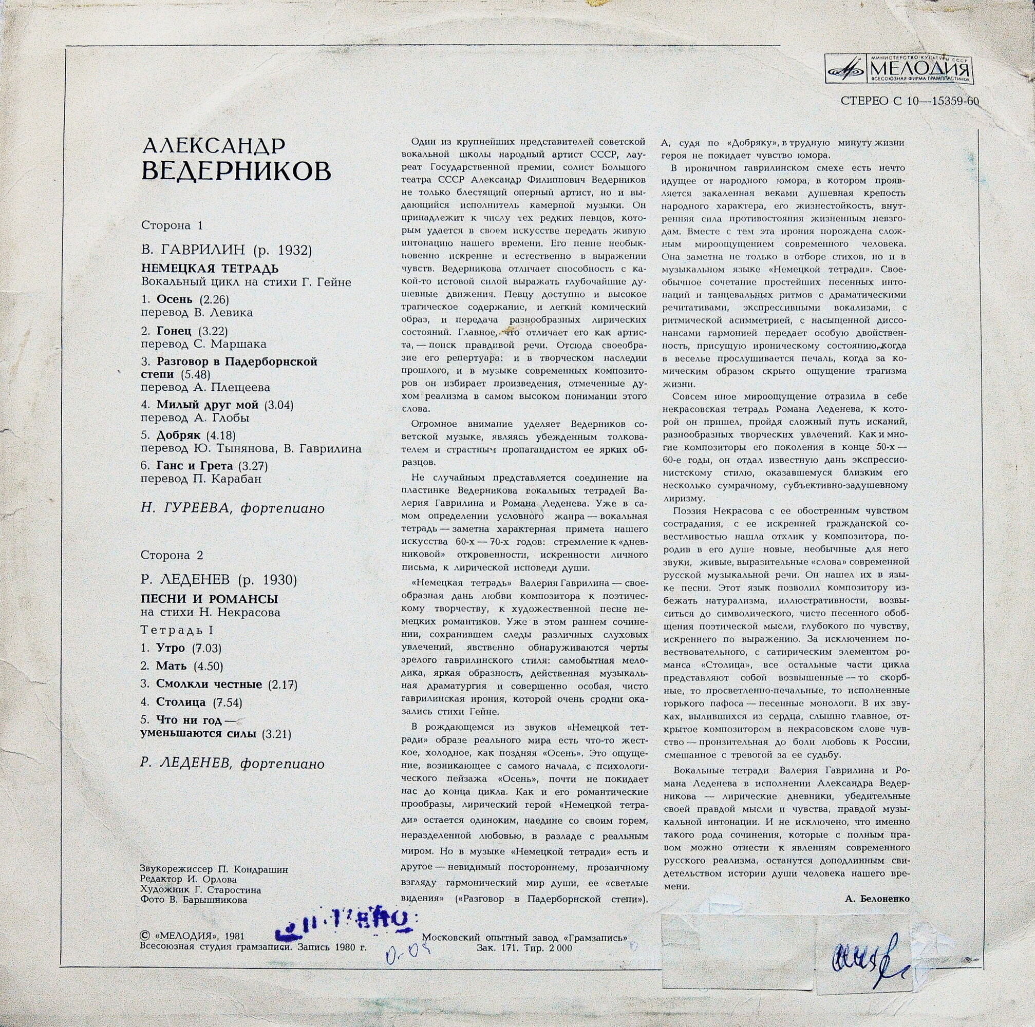 Александр ВЕДЕРНИКОВ (бас)