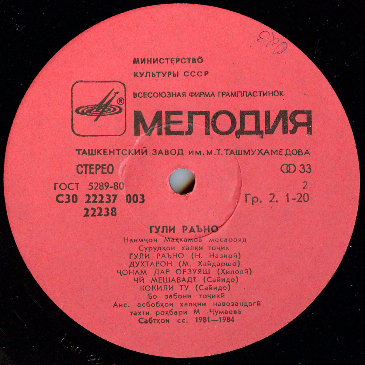 Наим МАХКАМОВ. «Гули раъно» (таджикские нар. песни)
