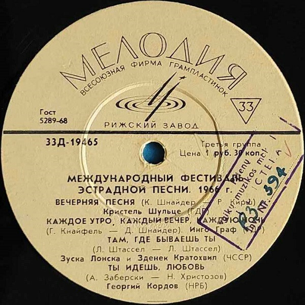 МЕЖДУНАРОДНЫЙ ФЕСТИВАЛЬ ЭСТРАДНОЙ ПЕСНИ (Москва, 1966 г.)