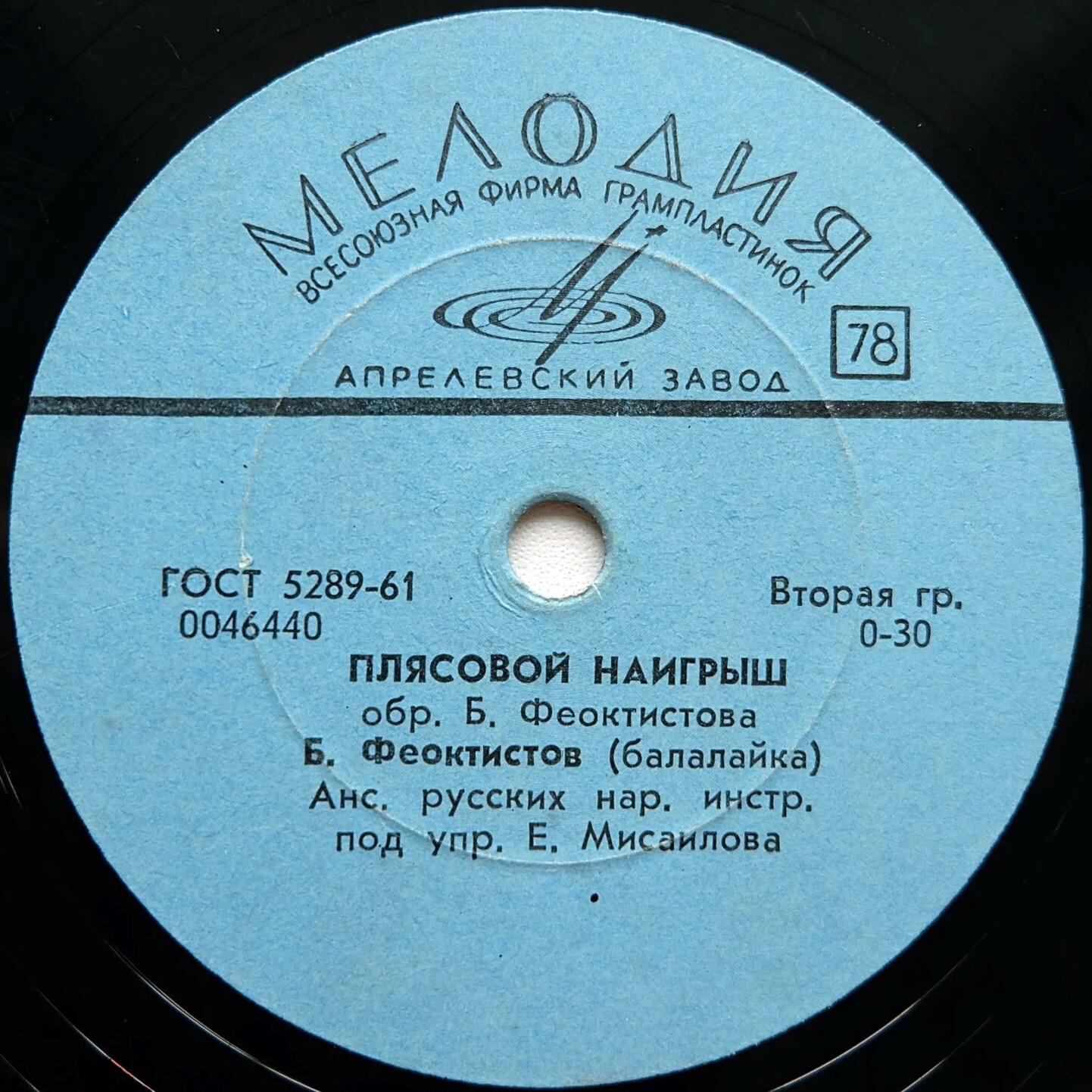 Б. Феоктистов (балалайка) — Камаринская / Плясовой наигрыш