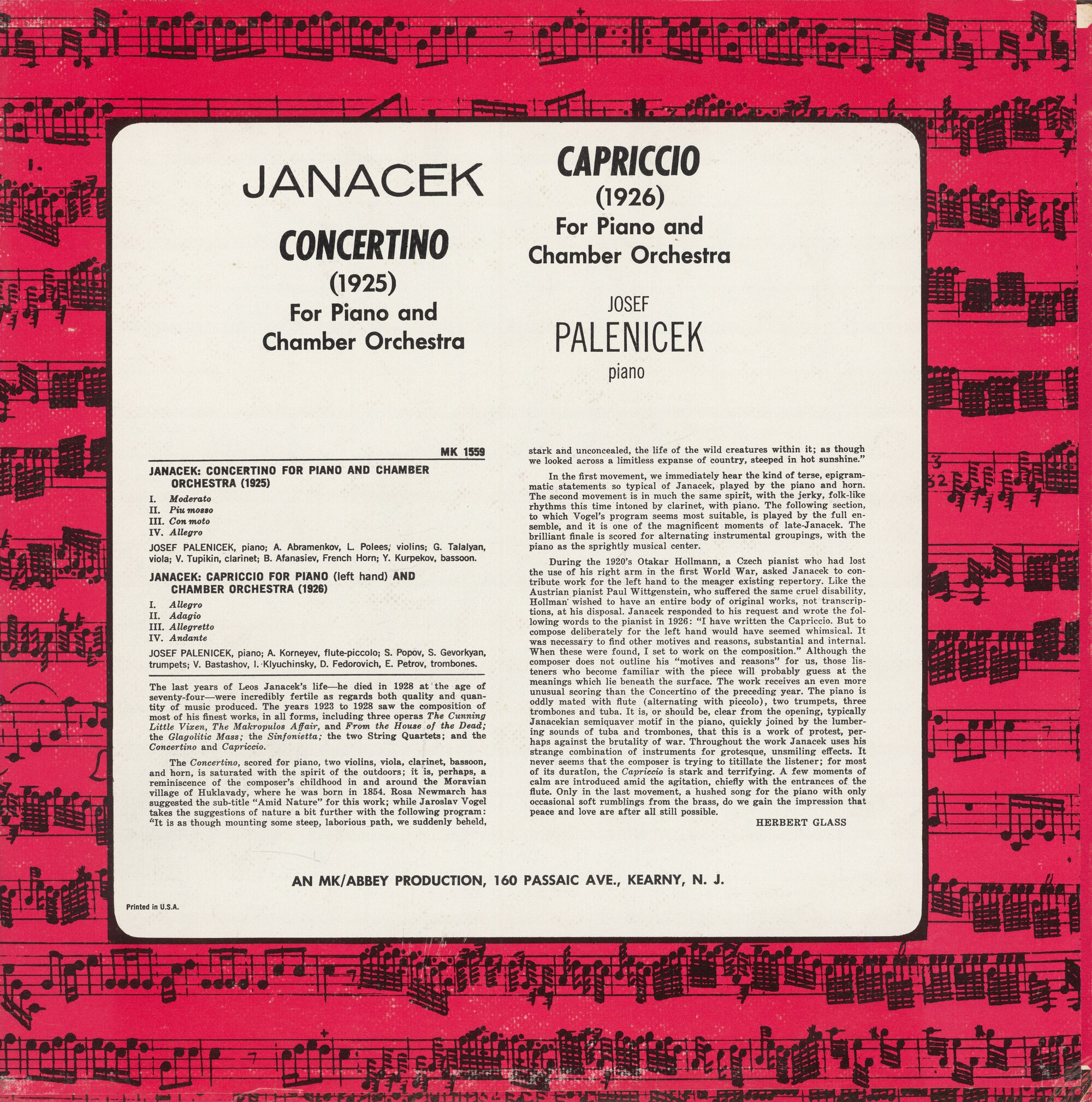 Л. ЯНАЧЕК: Концертино, Каприччио