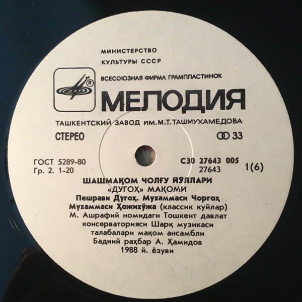 ИНСТРУМЕНТАЛЬНЫЕ ЧАСТИ ШАШМАКОМА.