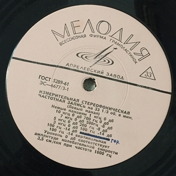 Измерительная стереофоническая частотная запись