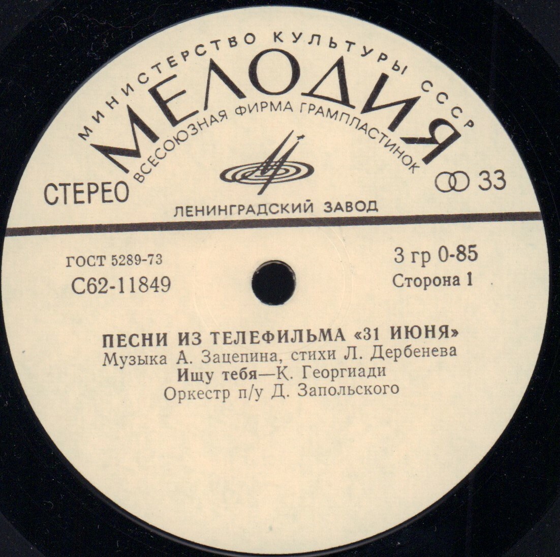 Песни из телефильма «31 июня»