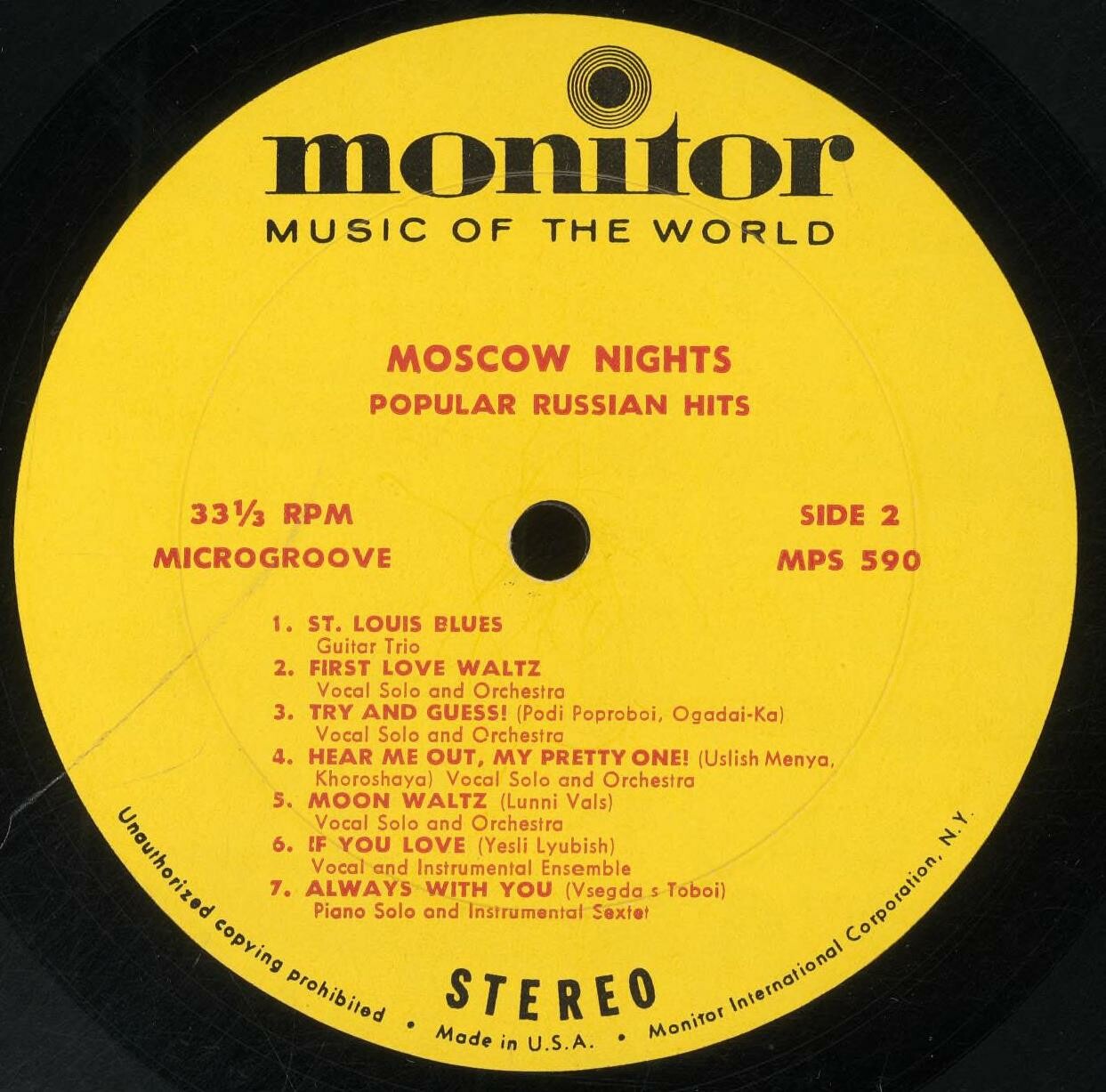 Moscow Nights. Popular Russian Hits. Vol. 1