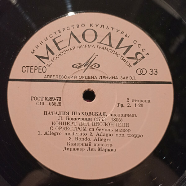НАТАЛИЯ ШАХОВСКАЯ (виолончель): А. Вивальди, Л. Боккерини