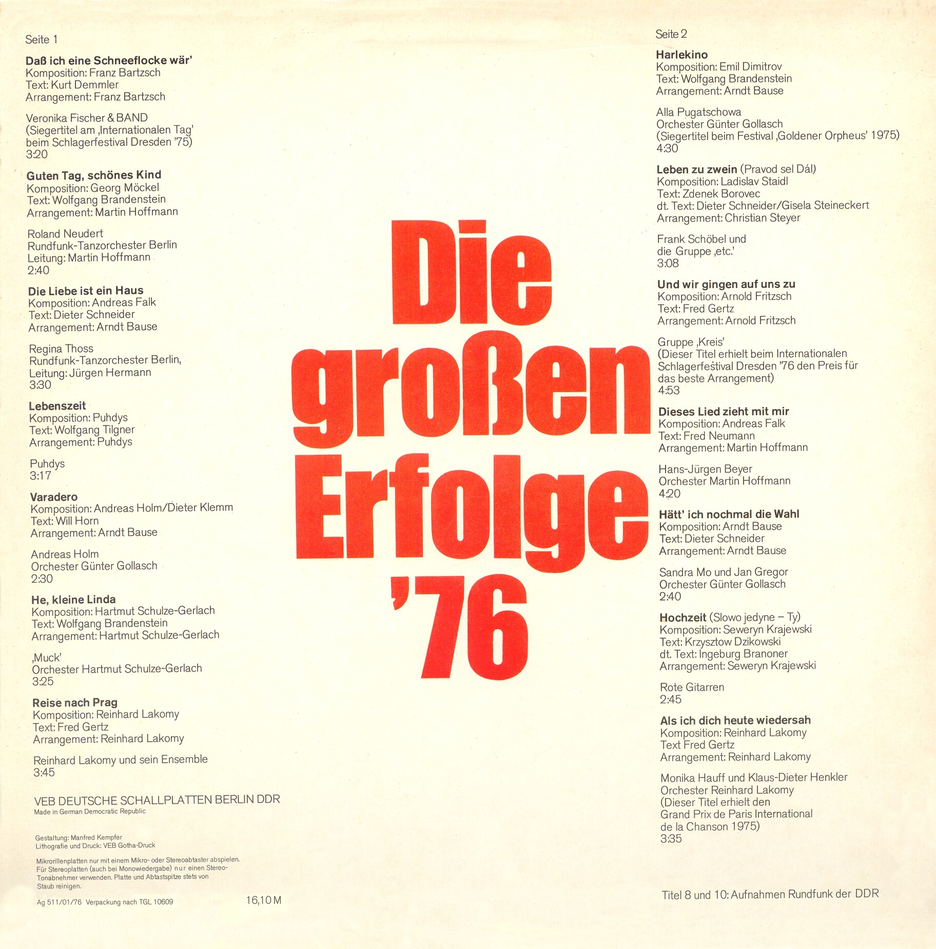 Die grossen Erfolge'76