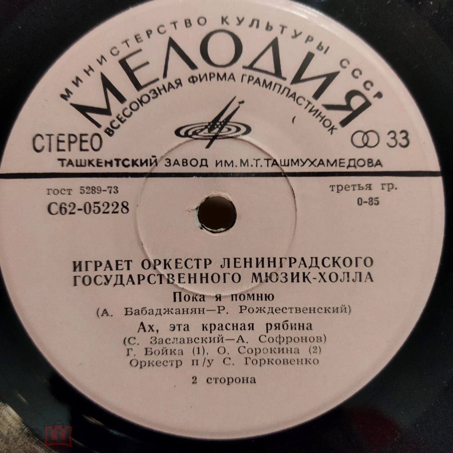 Играет оркестр Ленинградского государственного Мюзик-холла, п/у С.Горковенко