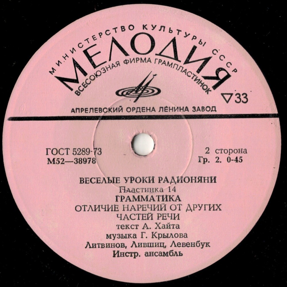 Весёлые уроки радионяни. Пластинка 14