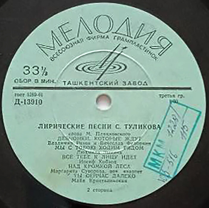 Лирические песни Серафима Туликова