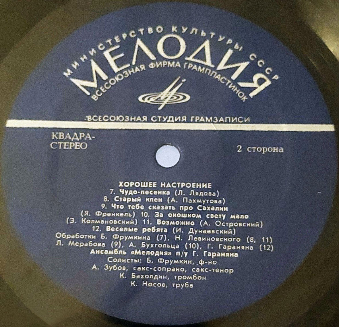 "ХОРОШЕЕ НАСТРОЕНИЕ". Играет ансамбль "Мелодия" п/у Георгия Гараняна