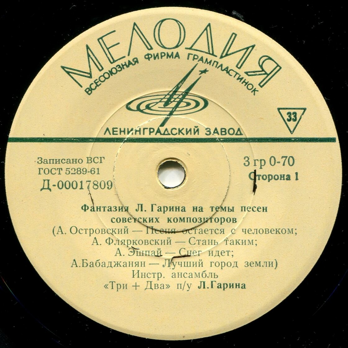 Инструментальный ансамбль «Три + два» п/у Л. Гарина