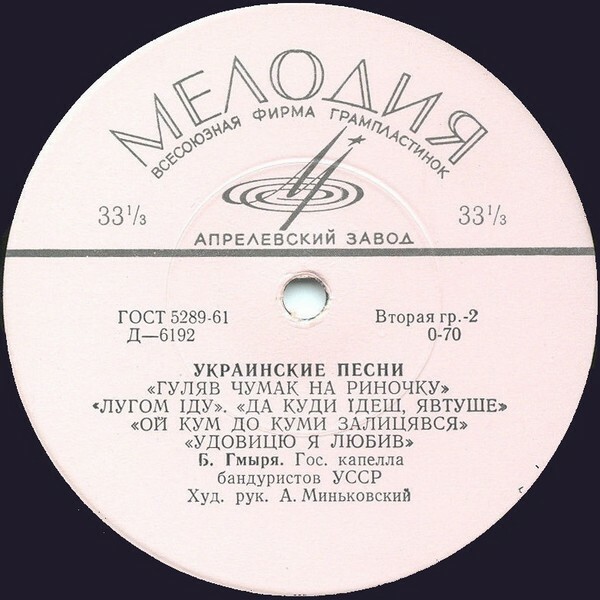 Украинские песни в исполнении Бориса Гмыри