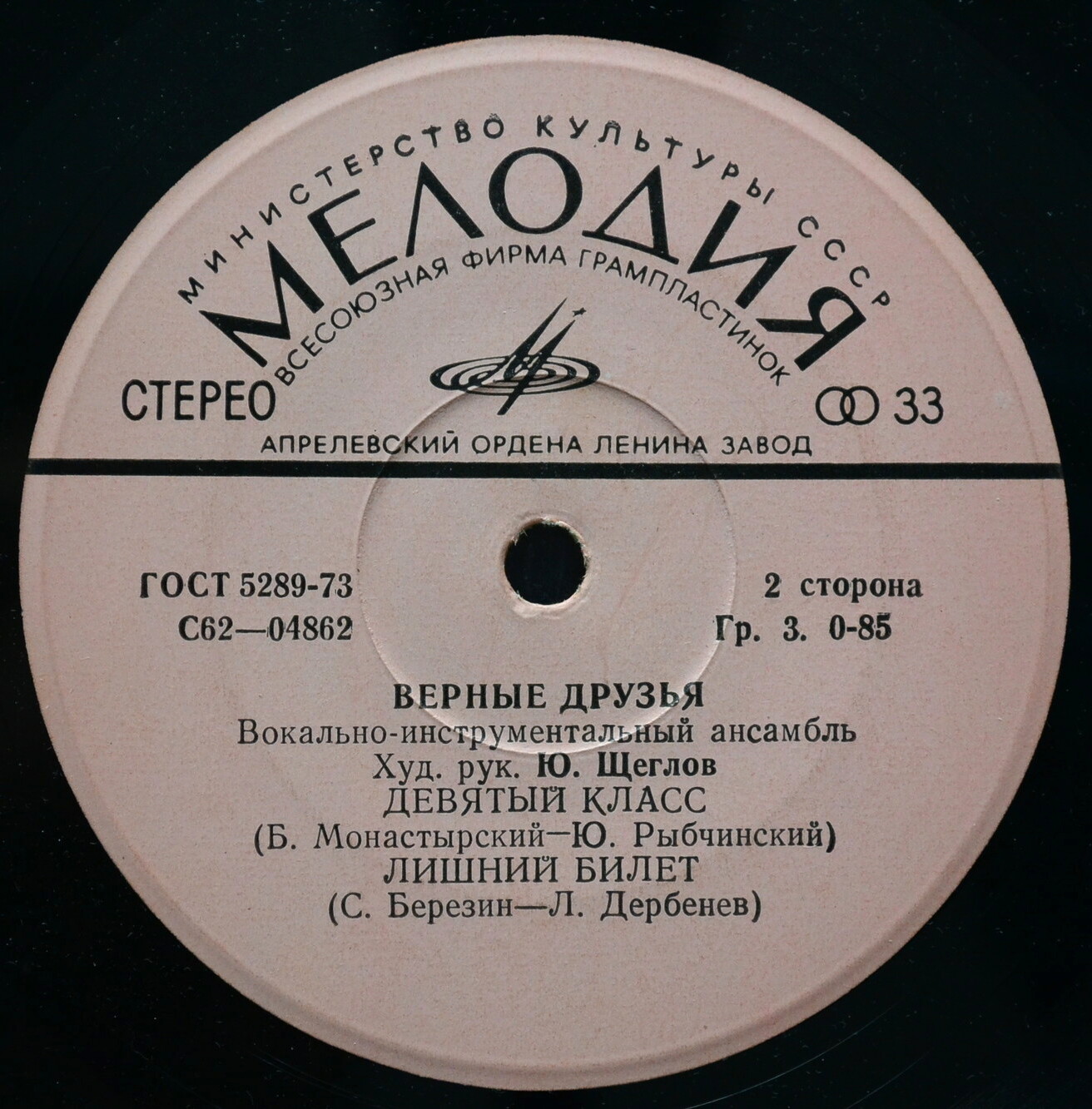 ВИА «ВЕРНЫЕ ДРУЗЬЯ», рук. Ю.Щеглов