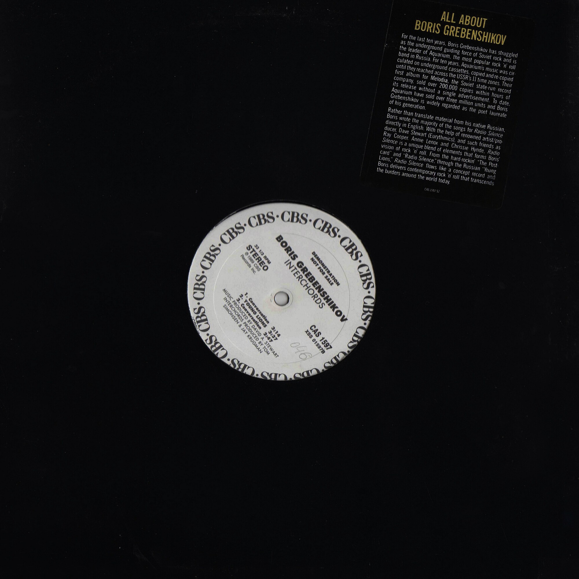 Boris Grebenshikov. «Interchords» (promo, not for sale)