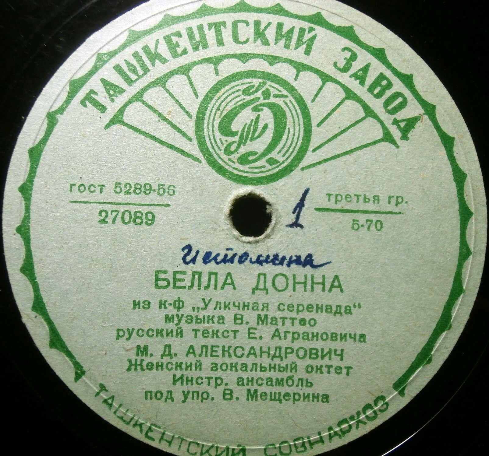 М. Александрович — Белла донна / Скажите, как по-итальянски - ''любовь''