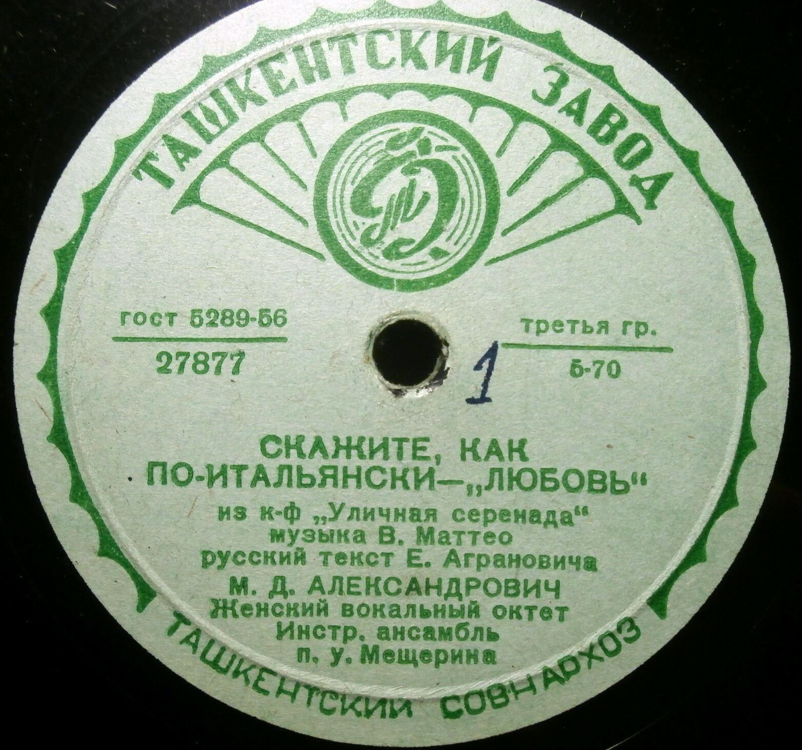 М. Александрович — Белла донна / Скажите, как по-итальянски - ''любовь''