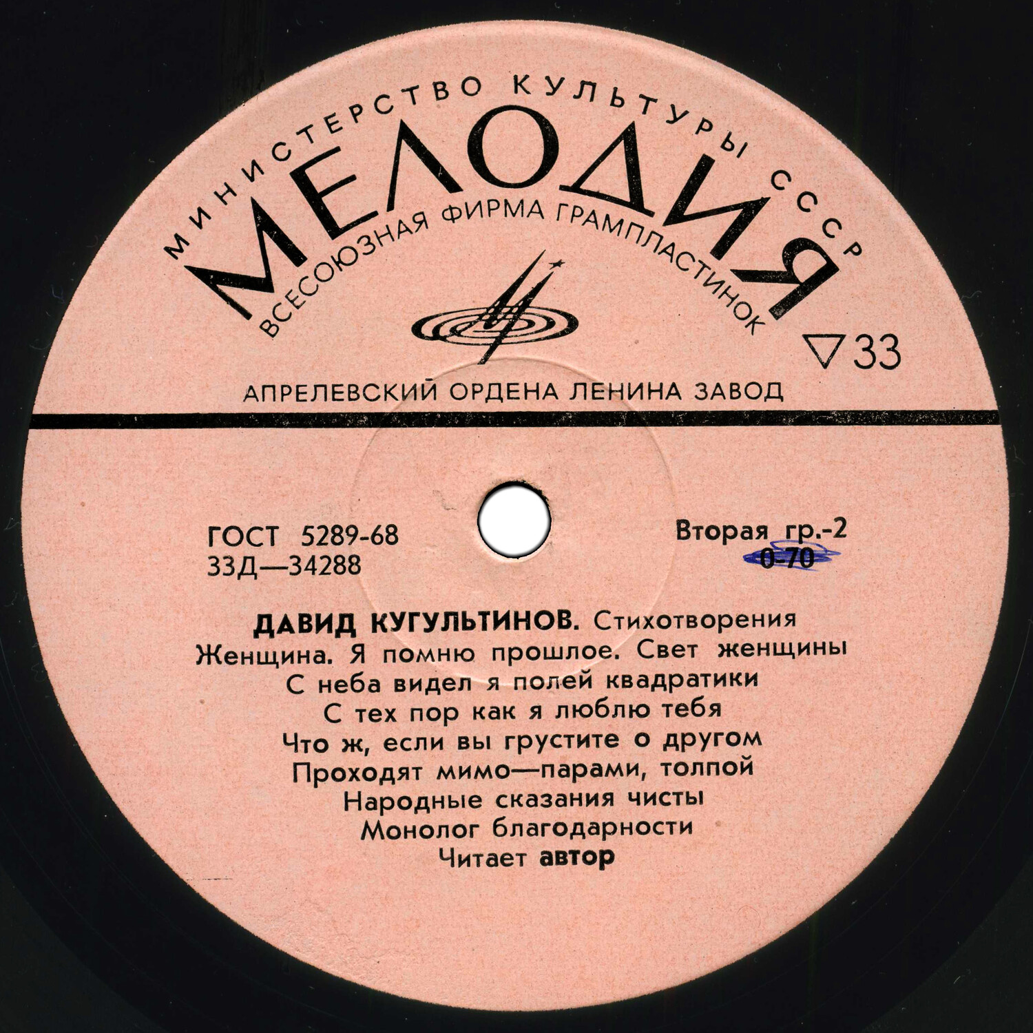 Давид КУГУЛЬТИНОВ (1922). Стихотворения