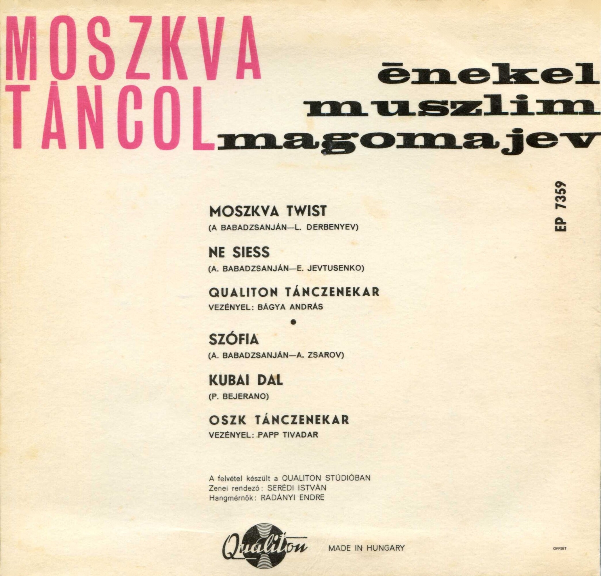 Moszkva tancol. Enekel Muszlim Magomajev