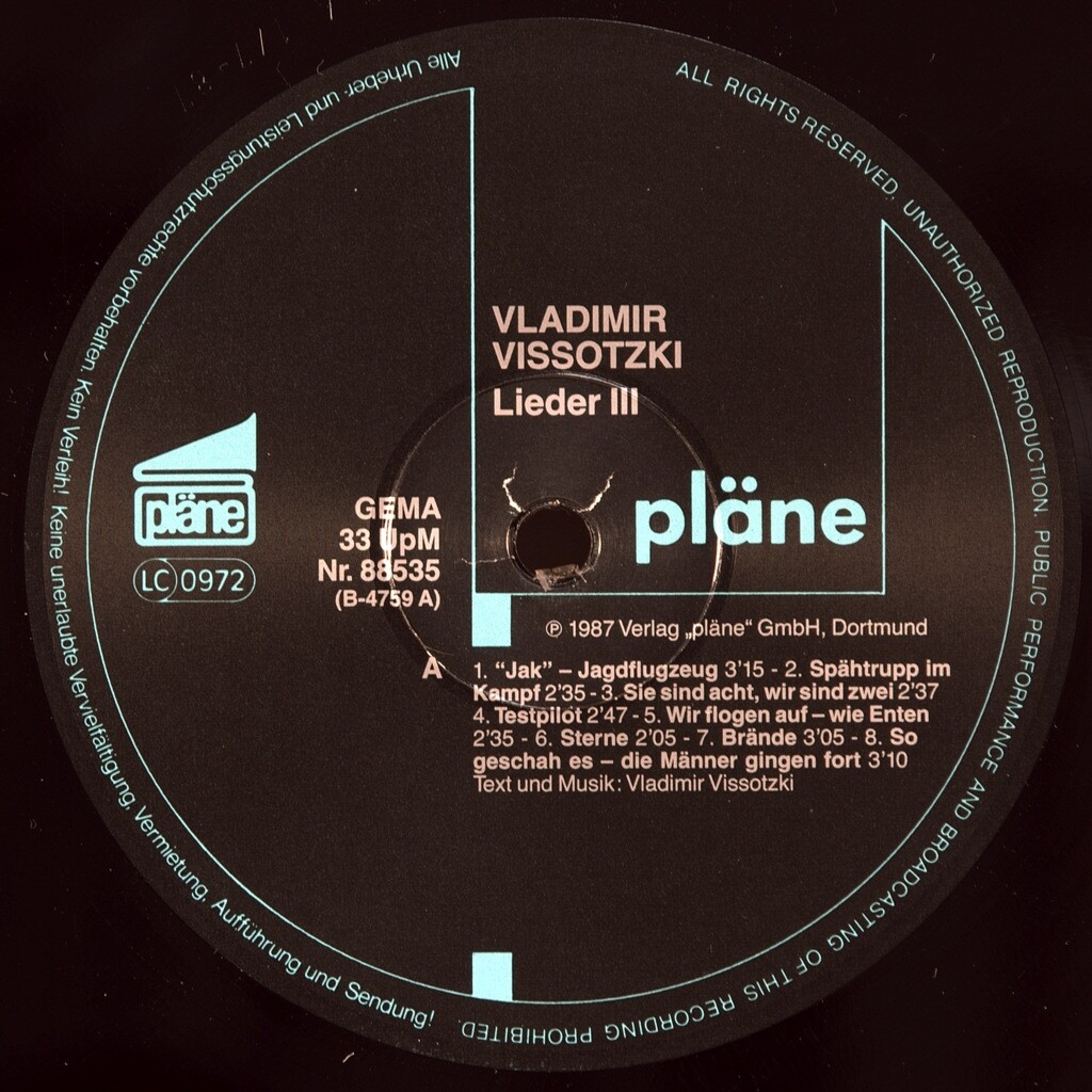 Vladimir Vissotski. Lieder III