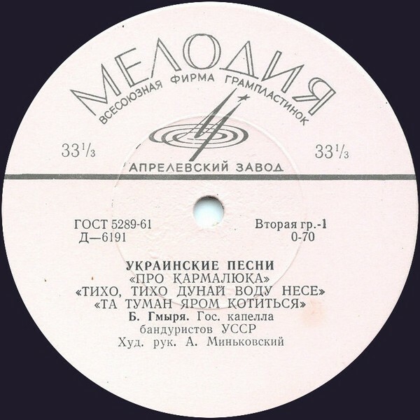 Украинские песни в исполнении Бориса Гмыри