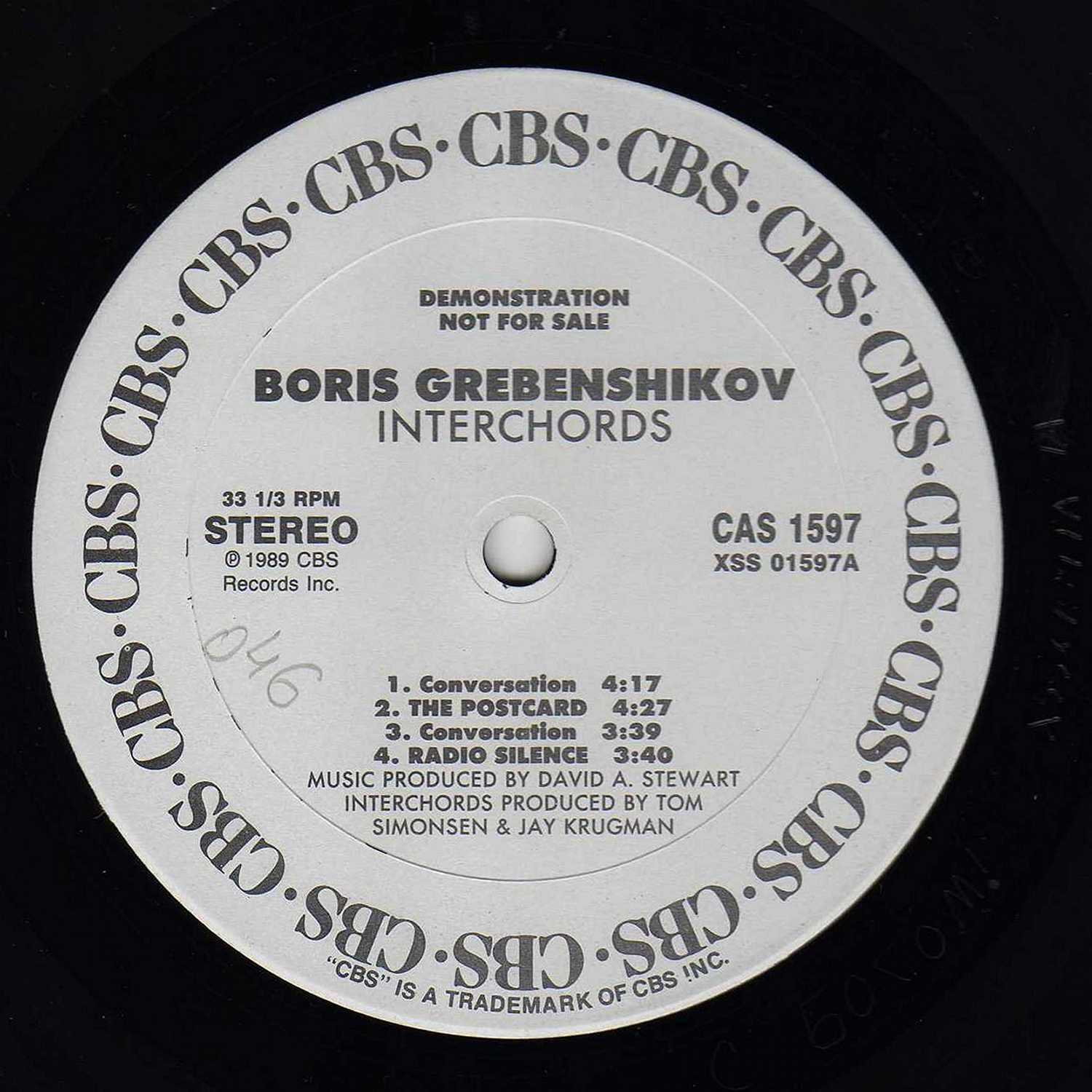 Boris Grebenshikov. «Interchords» (promo, not for sale)