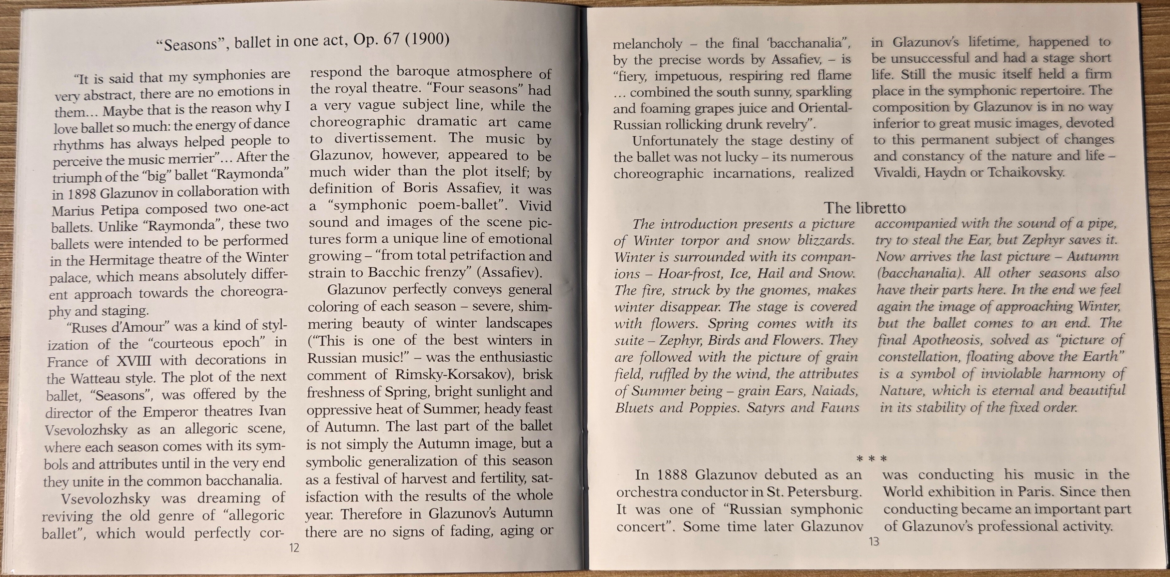 Александр Глазунов - «Времена года», Симфония № 6
