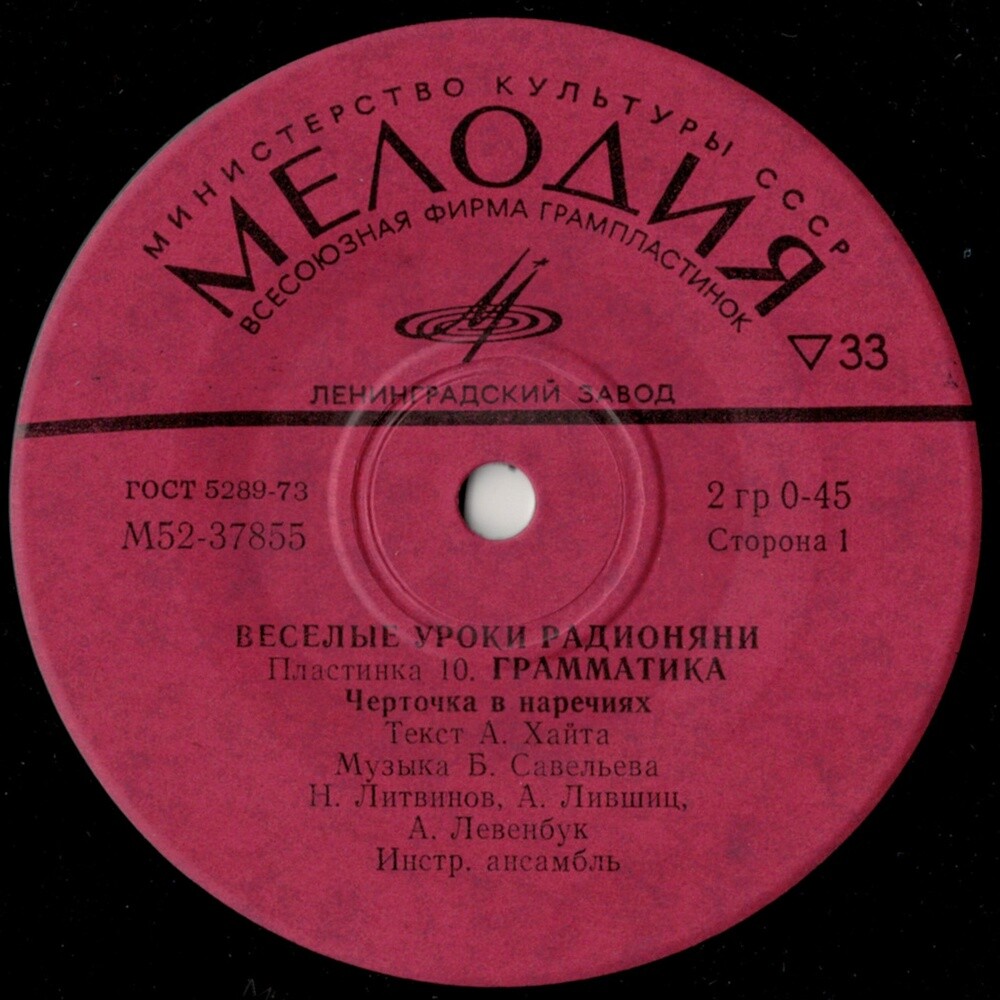 Весёлые уроки радионяни. Пластинка 10