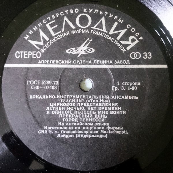 Вокально-инструментальный ансамбль «ТИЧ-ИН» (TEACH-IN) — на английском языке