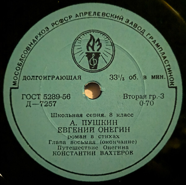 А. С. Пушкин. "Евгений Онегин", роман в стихах. Глава VIII. Путешествие Онегина. Читает К. Вахтеров