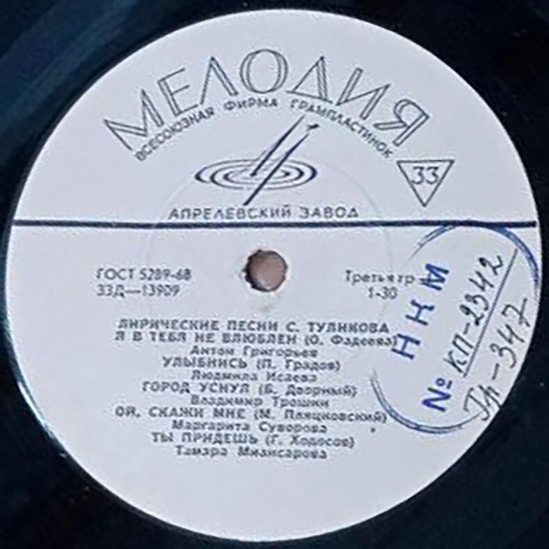 Лирические песни Серафима Туликова