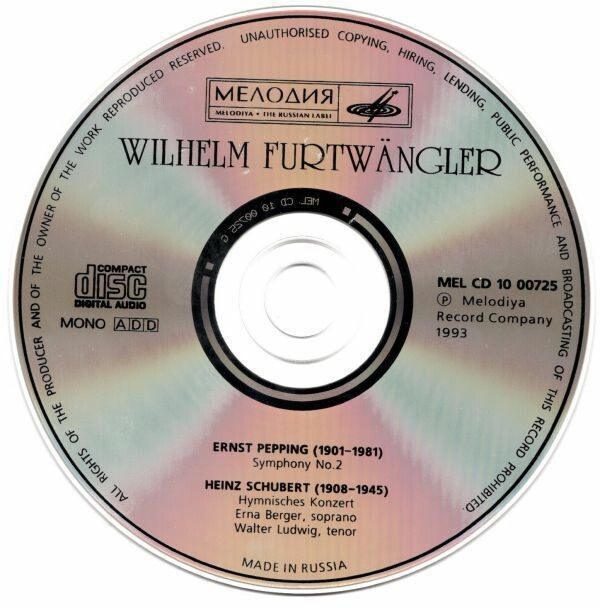 Wilhelm Furtwängler — Pepping, Heinz Schubert