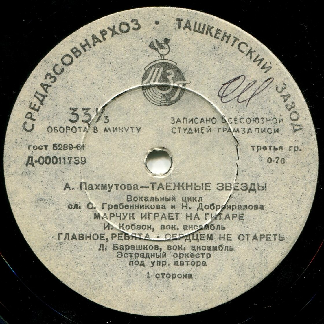 А. ПАХМУТОВА (1929). «Таежные звезды», вокальный цикл на сл. С. Гребенникова и Н. Добронравова