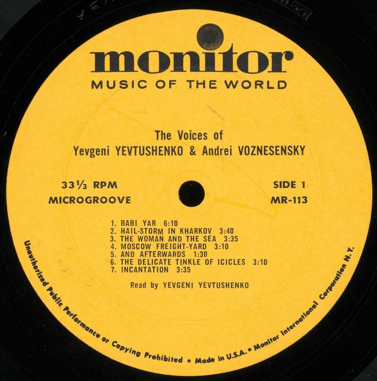 The Voices of Yevgeni Yevtushenko & Andrei Voznesensky