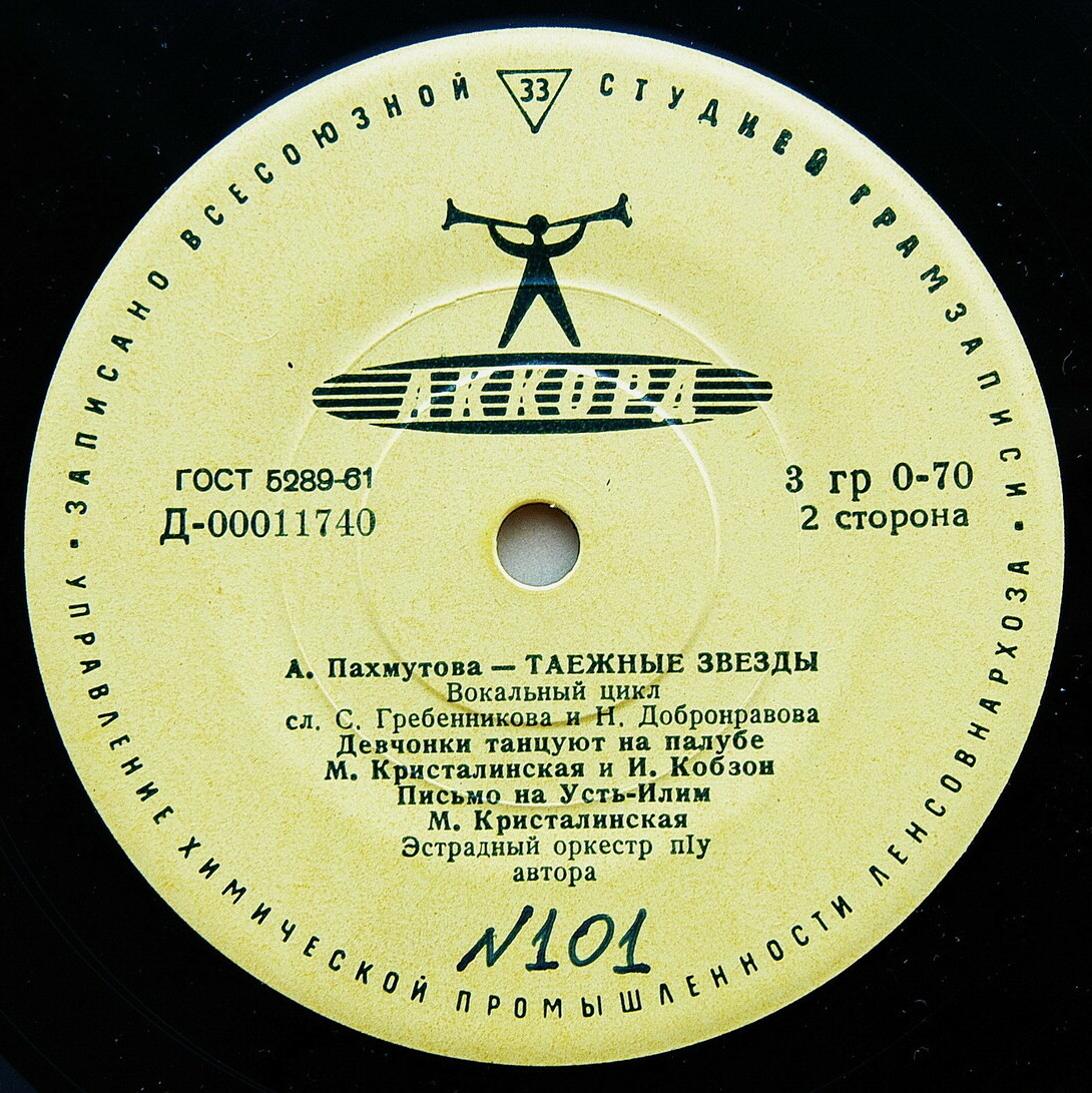 А. ПАХМУТОВА (1929). «Таежные звезды», вокальный цикл на сл. С. Гребенникова и Н. Добронравова